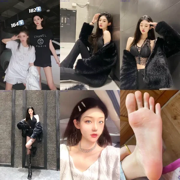 182美女模特和她的纤细美足底